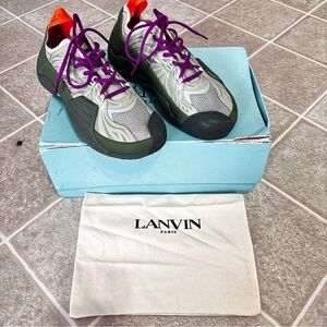 Lanvin  Olive and Gray Sneakers